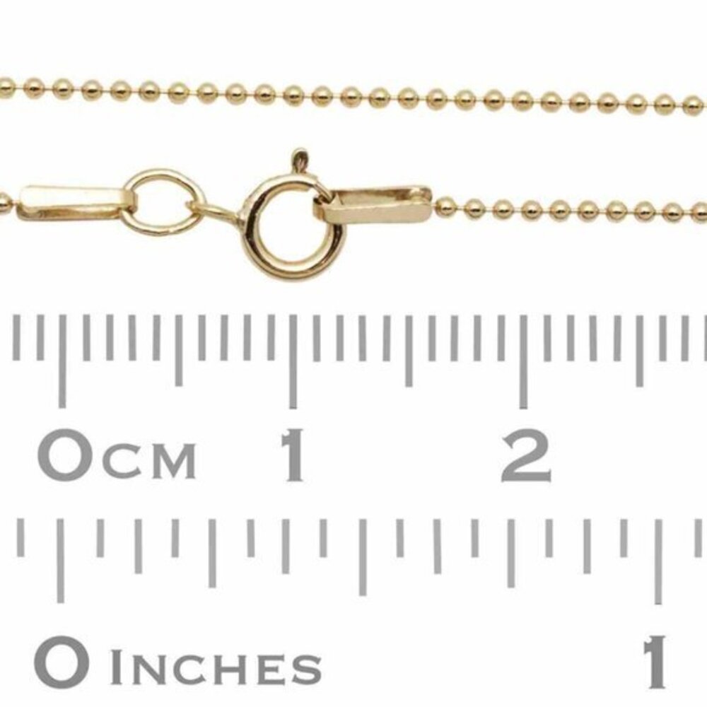 Gold Filled Yellow 1.0mm Bead Chain, Ready to Wear with Clasp 16" or 18" inches